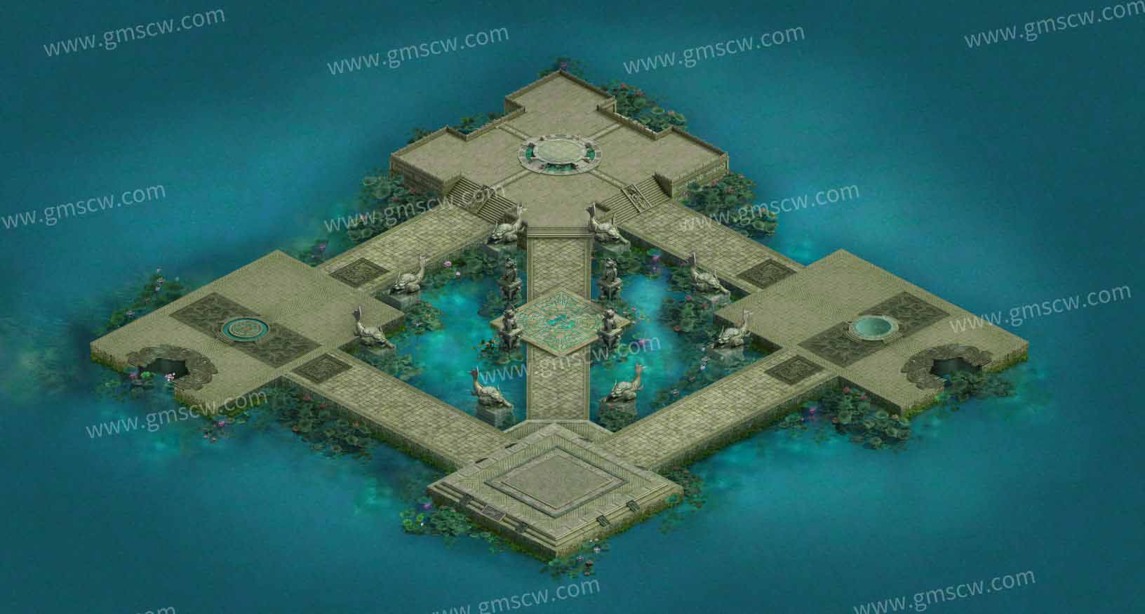 碧水仙池地图素材