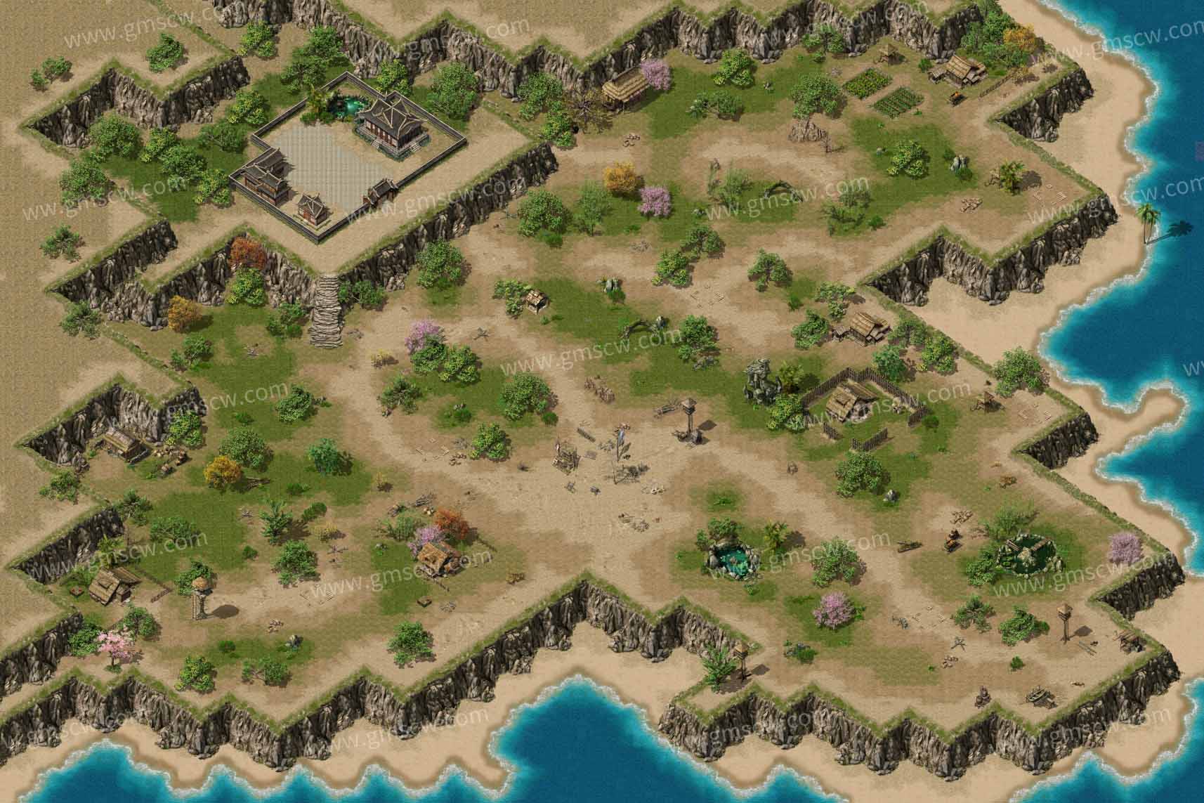 卧龙山庄传奇复古地图素材