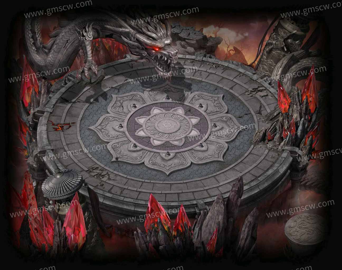 焰魔神龙台传奇地图素材