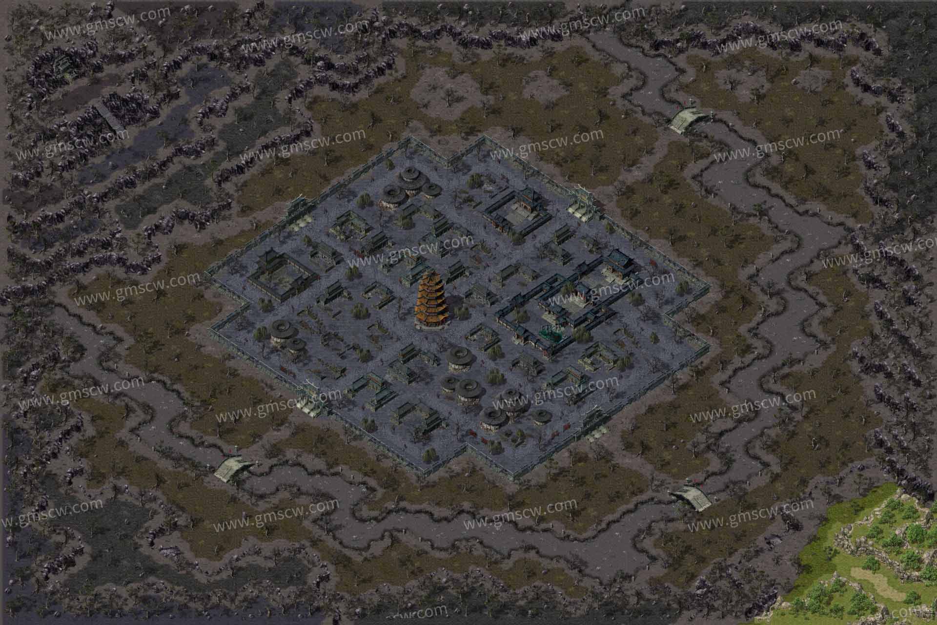 荒石古镇传奇地图素材