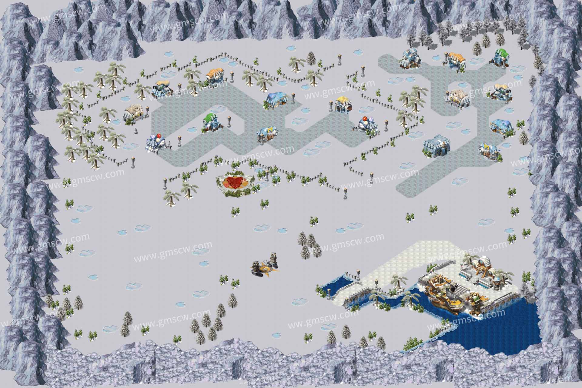 冰雪小镇地图素材