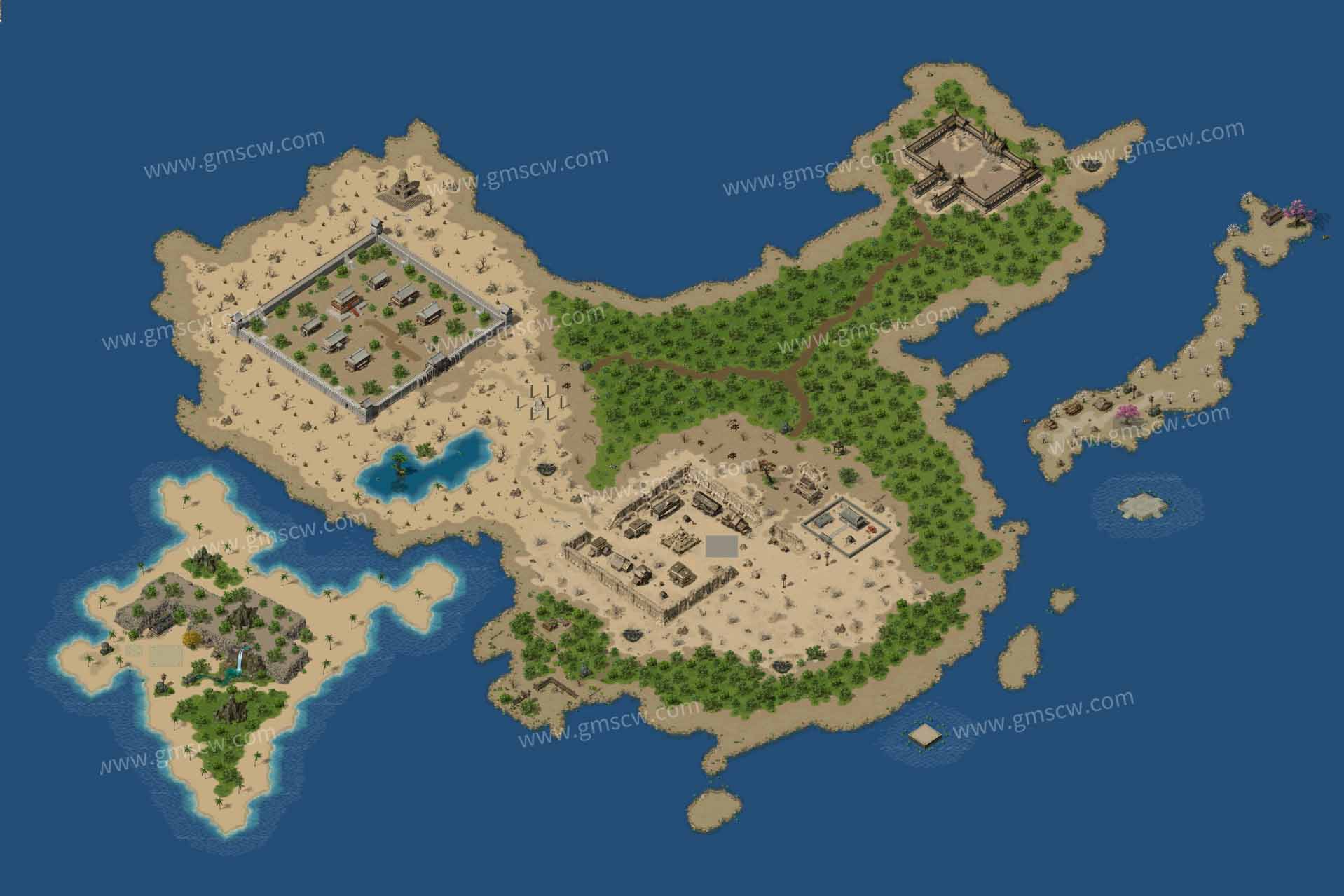 遗忘古城传奇盟重地图土城素材