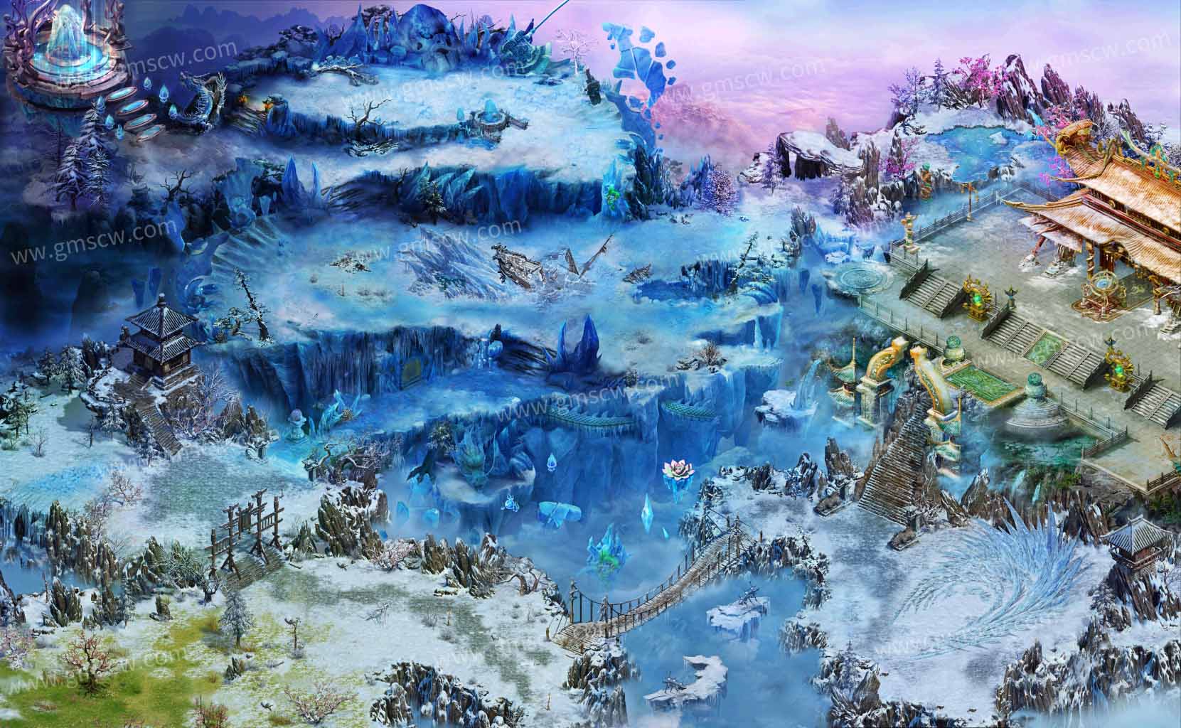 天域雪崖复古单职业通用地图素材